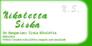 nikoletta siska business card